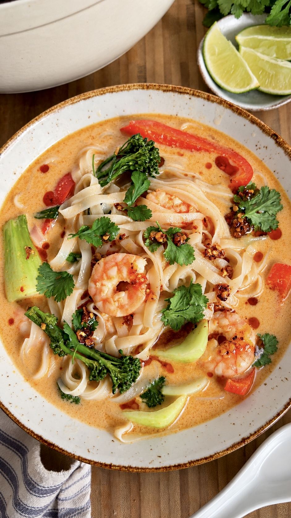 15-Minute Creamy Thai Red Curry Prawn Noodles